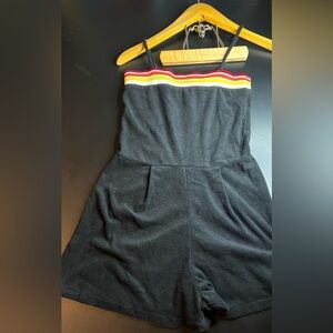 Wild Fable Striped Top Black Terry Cloth Sleeveless Romper Size XS NWT